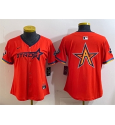 Women Houston Astros Team Big Logo Orange 2025 City Connect With Texas Patch Limited Stitched Baseball Jersey 004 Women Houston Astros Team Big Logo Orange 2025 City Connect With Texas Patch Limited Stitched Baseball Jersey 004