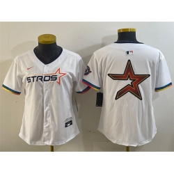 Women Houston Astros Team Big Logo White 2025 City Connect Limited Stitched Baseball Jersey 002
