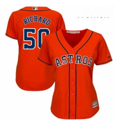 Womens Majestic Houston Astros 50 JR Richard Replica Orange Alternate Cool Base MLB Jersey Womens Majestic Houston Astros 50 JR Richard Replica Orange Alternate Cool Base MLB Jersey