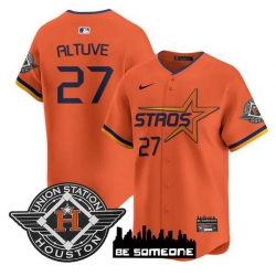 Youth Houston Astros 27 Jose Altuve Orange 2025 City Connect Limited Stitched Baseball Jersey