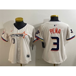 Youth Houston Astros 3 Jeremy Pena Cream 2025 City Connect With Texas Patch Limited Stitched Baseball Jersey