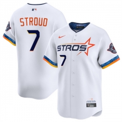 Youth Houston Astros 7 C J  Stroud White 2025 City Connect Limited Stitched Baseball Jersey