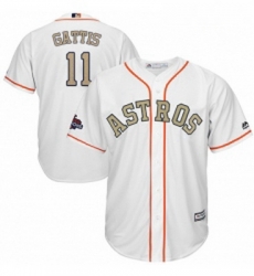 Youth Majestic Houston Astros 11 Evan Gattis Authentic White 2018 Gold Program Cool Base MLB Jersey Youth Majestic Houston Astros 11 Evan Gattis Authentic White 2018 Gold Program Cool Base MLB Jersey