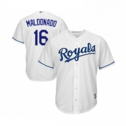 Youth Kansas City Royals 16 Martin Maldonado Replica White Home Cool Base Baseball Jersey 