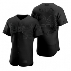 Dodgers 24 Walter Alston Black Nike Flexbase Fashion Jersey