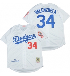 Los Angeles Dodgers 34 Fernando Valenzuela White 1981 Cooperstown Collection Jersey Los Angeles Dodgers 34 Fernando Valenzuela White 1981 Cooperstown Collection Jersey