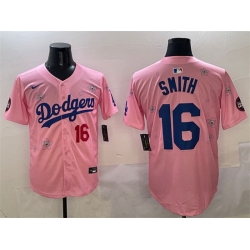 Men Los Angeles Dodgers 16 Will Smith Pink 2025 Tokyo Series Limited Stitched Baseball Jersey