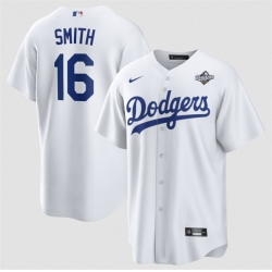 Men Los Angeles Dodgers 16 Will Smith White 2025 World Series Home Cool Base Stitched Baseball Jersey