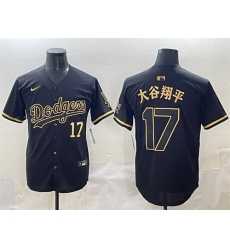 Men Los Angeles Dodgers 17 Shohei Ohtani Black Gold Limited Stitched Jersey Men Los Angeles Dodgers 17 Shohei Ohtani Black Gold Limited Stitched Jersey