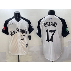 Men Los Angeles Dodgers 17 Shohei Ohtani White Black Mexico 2025 LA Gothic Style With Fernando Patch Vapor Premier Limited Stitched Baseball Jersey