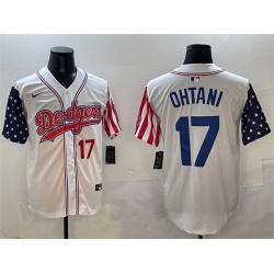 Men Los Angeles Dodgers 17 Shohei Ohtani White Limited Stitched Baseball Jersey