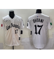 Men Los Angeles Dodgers 17 Shohei Ohtani White Mexico 2025 LA Gothic Style With Fernando Patch Vapor Premier Limited Stitched Baseball Jersey Men Los Angeles Dodgers 17 Shohei Ohtani White Mexico 2025 LA Gothic Style With Fernando Patch Vapor Premier Limited Stitched Baseball Jersey