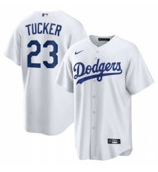 Men Los Angeles Dodgers 23 Kyle Tucker White Cool Base Stitched Baseball Jersey Men Los Angeles Dodgers 23 Kyle Tucker White Cool Base Stitched Baseball Jersey
