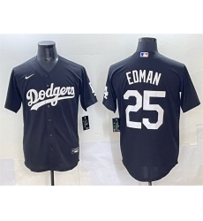 Men Los Angeles Dodgers 25 Tommy Edman Black Stitched Baseball Jersey Men Los Angeles Dodgers 25 Tommy Edman Black Stitched Baseball Jersey