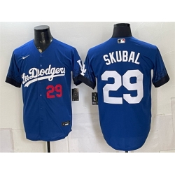 Men Los Angeles Dodgers  29 Tarik Skubal Royal City Connect Stitched Baseball Jersey