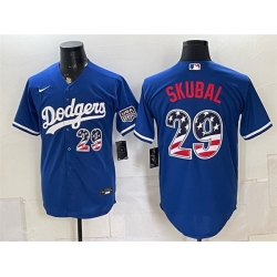 Men Los Angeles Dodgers  29 Tarik Skubal Royal USA 250 Fourth of July Home Stitched Baseball Jersey
