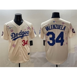 Men Los Angeles Dodgers 34 Fernando Valenzuela Cream 2025 Tokyo Series Limited Stitched Baseball Jersey 036