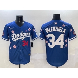 Men Los Angeles Dodgers 34 Fernando Valenzuela Royal 2025 Tokyo Series Limited Stitched Baseball Jersey