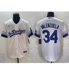 Men Los Angeles Dodgers 34 Fernando Valenzuela White City Connect Cool Base Stitched Jersey Men Los Angeles Dodgers 34 Fernando Valenzuela White City Connect Cool Base Stitched Jersey