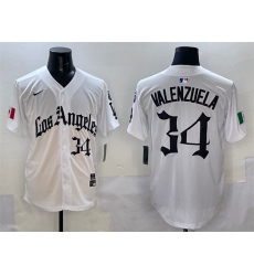 Men Los Angeles Dodgers 34 Fernando Valenzuela White Mexico 2025 LA Gothic Style With Fernando Patch Vapor Premier Limited Stitched Baseball Jersey Men Los Angeles Dodgers 34 Fernando Valenzuela White Mexico 2025 LA Gothic Style With Fernando Patch Vapor Premier Limited Stitched Baseball Jersey