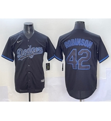 Men Los Angeles Dodgers 42 Jackie Robinson Black Fashion Stitched Baseball Jersey