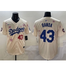 Men Los Angeles Dodgers 43 Anthony Banda Cream 2025 Tokyo Series Limited Stitched Baseball Jersey Men Los Angeles Dodgers 43 Anthony Banda Cream 2025 Tokyo Series Limited Stitched Baseball Jersey