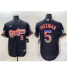 Men Los Angeles Dodgers 5 Freddie Freeman Black Mexico Cool Base Stitched Baseball Jersey Men Los Angeles Dodgers 5 Freddie Freeman Black Mexico Cool Base Stitched Baseball Jersey