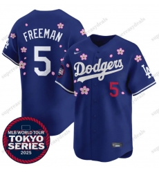 Men Los Angeles Dodgers 5 Freddie Freeman Blue 2025 Tokyo Series Limited Stitched Baseball Jersey Men Los Angeles Dodgers 5 Freddie Freeman Blue 2025 Tokyo Series Limited Stitched Baseball Jersey