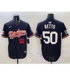 Men Los Angeles Dodgers 50 Mookie Betts Black Mexico Limited Stitched Baseball Jersey Men Los Angeles Dodgers 50 Mookie Betts Black Mexico Limited Stitched Baseball Jersey