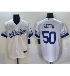 Men Los Angeles Dodgers 50 Mookie Betts White City Connect Cool Base Stitched Jersey Men Los Angeles Dodgers 50 Mookie Betts White City Connect Cool Base Stitched Jersey