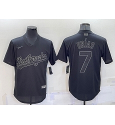 Men Los Angeles Dodgers 7 Julio Urias Black Pitch Black Fashion Replica Stitched Jersey Men Los Angeles Dodgers 7 Julio Urias Black Pitch Black Fashion Replica Stitched Jersey