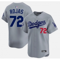 Men Los Angeles Dodgers 72 Miguel Rojas Grey Limited Stitched Baseball Jersey