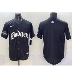 Men Los Angeles Dodgers Blank Black 2025 LA Gothic Style With 2024 World Series Champions Patch Vapor Premier Limited Stitched Baseball Jersey Men Los Angeles Dodgers Blank Black 2025 LA Gothic Style With 2024 World Series Champions Patch Vapor Premier Limited Stitched Baseball Jersey