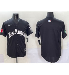 Men Los Angeles Dodgers Blank Black Mexico 2025 LA Gothic Style With Fernando Patch Vapor Premier Limited Stitched Baseball Jersey