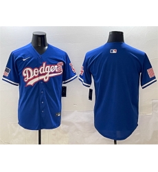 Men Los Angeles Dodgers Blank Royal With American Flag Patch Limited Stitched Baseball Jersey Men Los Angeles Dodgers Blank Royal With American Flag Patch Limited Stitched Baseball Jersey