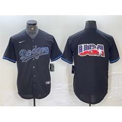 Men Los Angeles Dodgers Team Big Logo Black Fashion Stitched Baseball Jersey 001