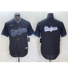 Men Los Angeles Dodgers Team Big Logo Black Fashion Stitched Baseball Jersey 002