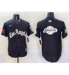 Men Los Angeles Dodgers Team Big Logo Black Mexico 2025 LA Gothic Style With Fernando Patch Vapor Premier Limited Stitched Baseball Jersey 001 Men Los Angeles Dodgers Team Big Logo Black Mexico 2025 LA Gothic Style With Fernando Patch Vapor Premier Limited Stitched Baseball Jersey 001