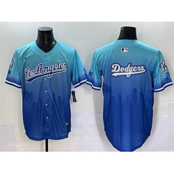 Men Los Angeles Dodgers Team Big Logo Blue Limited Stitched Baseball Jersey