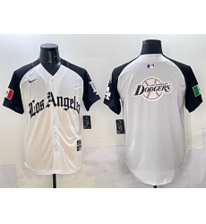 Men Los Angeles Dodgers Team Big Logo White Black Mexico 2025 LA Gothic Style With Fernando Patch Vapor Premier Limited Stitched Baseball Jersey 2 Men Los Angeles Dodgers Team Big Logo White Black Mexico 2025 LA Gothic Style With Fernando Patch Vapor Premier Limited Stitched Baseball Jersey 2