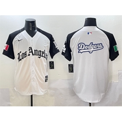 Men Los Angeles Dodgers Team Big Logo White Black Mexico 2025 LA Gothic Style With Fernando Patch Vapor Premier Limited Stitched Baseball Jersey1