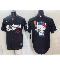 Men Los Angeles Dodgers x KAWS Team Big Logo Black Vapor Premier Limited Stitched Baseball Jersey