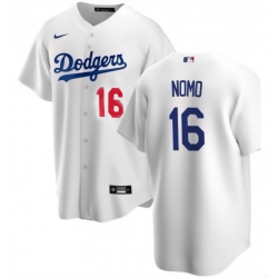Men's Los Angeles Dodgers Hideo Nomo #16 White Stitched Nike Flex Base Jersey