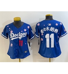Women Los Angeles Dodgers 11  u4F50 u3005 u6728 u6717 u5E0C Royal 2025 Tokyo Series Limited Stitched Baseball Jersey