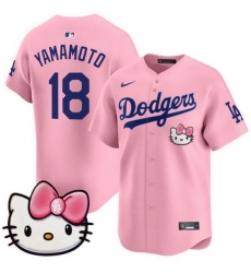 Women Los Angeles Dodgers 18 Yoshinobu Yamamoto Pink 2025 Hello Kitty Vapor Limited Stitched Baseball Jersey Women Los Angeles Dodgers 18 Yoshinobu Yamamoto Pink 2025 Hello Kitty Vapor Limited Stitched Baseball Jersey