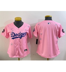 Women Los Angeles Dodgers Blank Pink 2025 Tokyo Series Limited Stitched Baseball Jersey