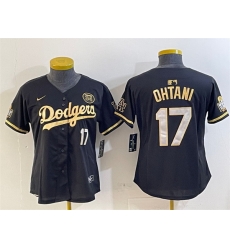 Youth Los Angeles Dodgers 17 Shohei Ohtani Black Gold 2024 World Series With Fernando Patch Vapor Limited Stitched Baseball Jersey Youth Los Angeles Dodgers 17 Shohei Ohtani Black Gold 2024 World Series With Fernando Patch Vapor Limited Stitched Baseball Jersey