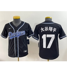 Youth Los Angeles Dodgers 17 Shohei Ohtani Black Stitched Baseball Jersey
