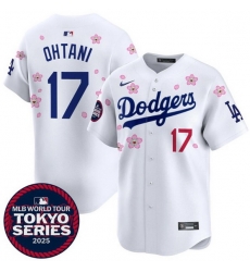 Youth Los Angeles Dodgers 17  Shohei Ohtani White 2025 Tokyo Series Limited Stitched Baseball Jersey