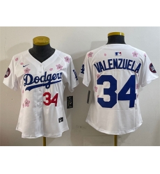 Youth Los Angeles Dodgers 34 Fernando Valenzuela White 2025 Tokyo Series Limited Stitched Baseball Jersey